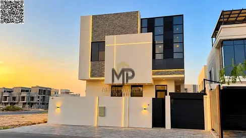 Luxury villa for sale in Al Yasmeen, Ajman. This two-story villa features 5 bedrooms and a private swimming pool. Utilities (water and electricity) an
