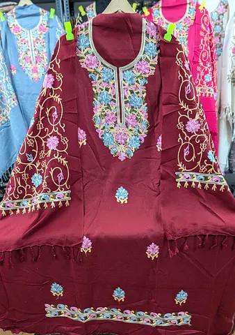 Pashmina Suit with Kashmiri Embroidery - AED 95