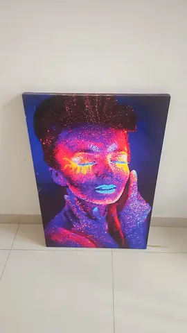 Vibrant Neon Portrait Canvas Print - 60x40 cm (approx)