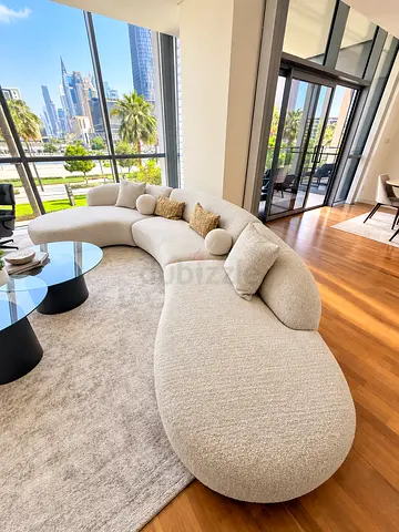 Curved Modular Bouclé Sofa - Luxurious Cream Corner Lounge