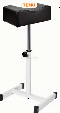 Adjustable Tattoo Armrest / Salon Stool - Black PU, Steel Base