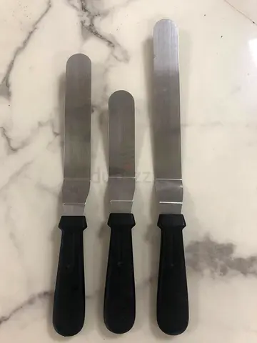 Set of 3 Stainless Steel Offset Spatulas for Baking & Icing