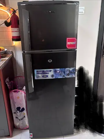 Double-Door Refrigerator - Defrost, Super Fast Freezing (Grey)