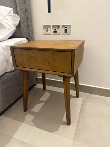 Mid-century Wooden Bedside Table / Nightstand with Drawer