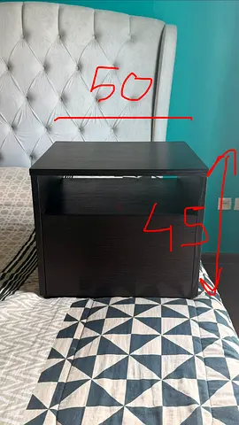 Dark wood bedside table / nightstand - good condition