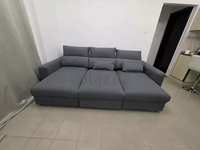 Ikea Eskilstuna L shape sofa bed with storage