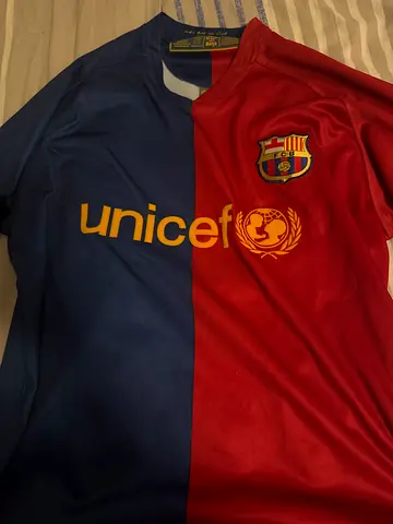 FC Barcelona Home Football Jersey - Size Large, Good Condition