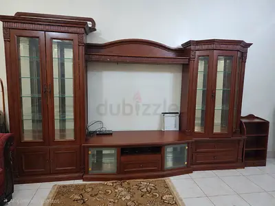 Large Wooden Entertainment Center / TV Cabinet with Display Cabinets