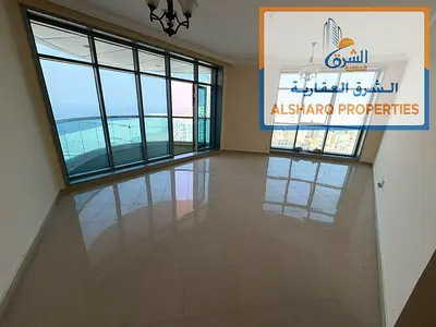 للإيجار السنوي في أبراج الريزدينس، عجمان | شقة غرفتين وصالة فاخرة بإطلالة بحرية ساحرة، تكييف مجاني، 3 حمامات، مسبح وجيم، مع موقف سيارة