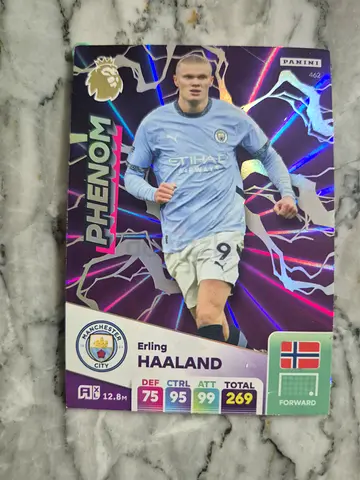 HAALAND PHONOM (with FREE man city club badge) football cards panini 2025