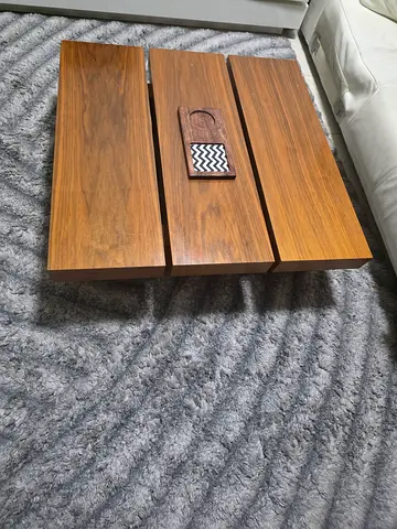 Wooden Slatted Wall Panel / coffee table Headboard Piece - Walnut Finish