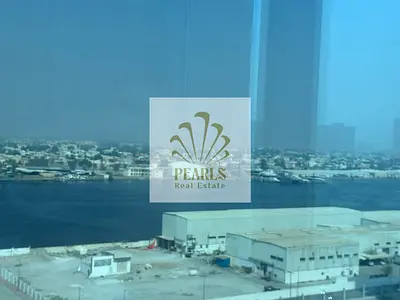3 BHK sea view in Al Khor Towers Ajman: spacious hall, maid room, balcony, 4 baths, central AC, 4 cheques, AED 55k.