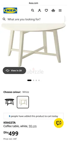 IKEA KRAGSTA coffee table, white - 90 cm