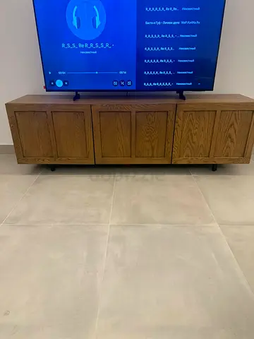Solid Wood Low TV Cabinet / Entertainment Unit - 4 Doors