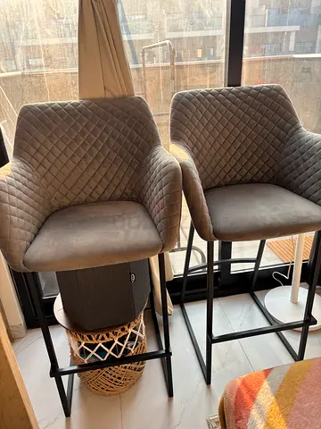 Moving out sale- 2 Grey Quilted Accent Armchair - Very Good Condition- AWD 180 each