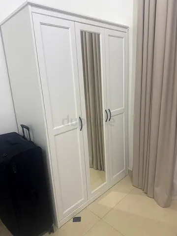 White 3-door Wardrobe / Armoire in Good Condition