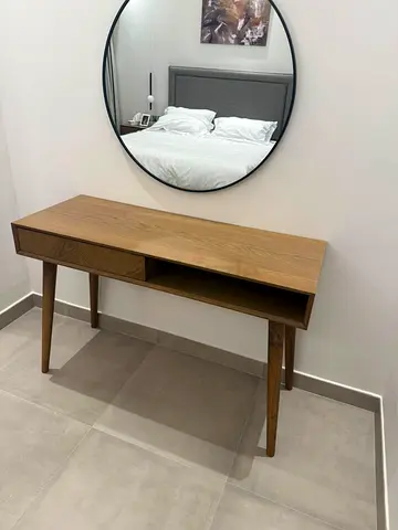 Mid-century Wooden Console Table with Drawer - Good Condition