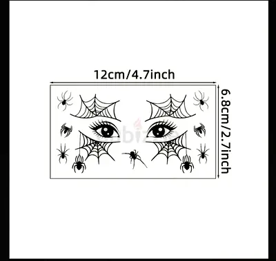 Halloween Eye Spider Web Temporary Face Tattoos (Pack)