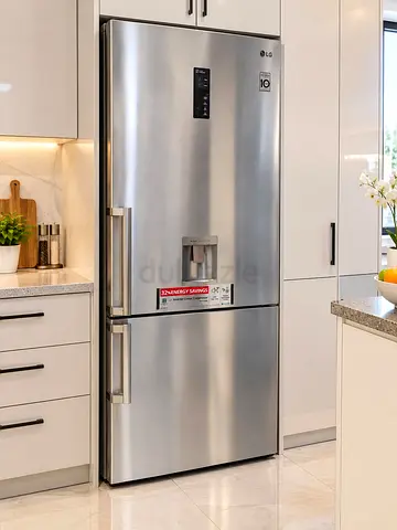LG Stainless Steel Fridge with Bottom Freezer – Good Condition