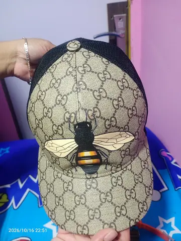 Bees logo beige monogram baseball cap (pre-owned)