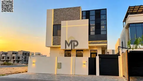 Luxury villa for sale in Al Yasmeen, Ajman. This two-story villa features 5 bedrooms and a private swimming pool. Utilities (water and electricity) an