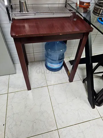 Solid Wood Side Table / Small Stool - Dark Brown