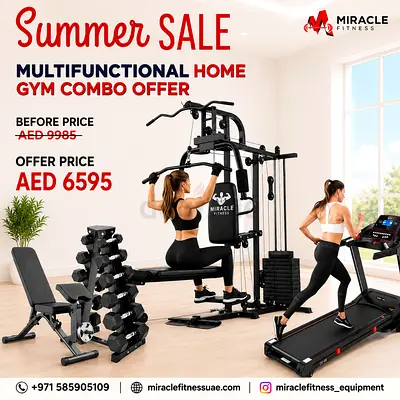 Multifunctional Home Gym Combo with Treadmill, Weights & Bench