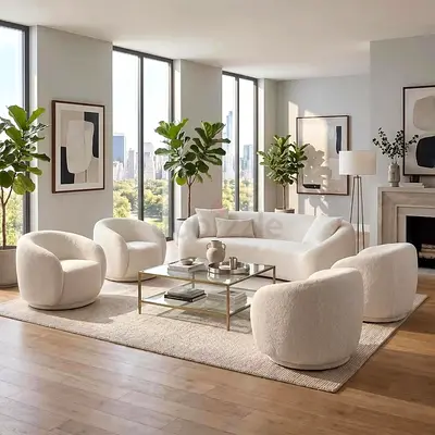 New modern stylish sofa set with white color