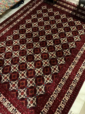 Handmade Red Persian-Style Rug - Good Condition, 3.6m length, 2.5m width