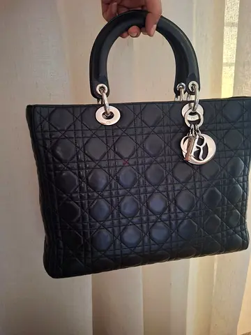 Christian Dior Larg Lady Dior Bag Black Cannage Lambskin