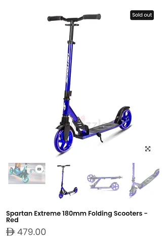 Spartan Extreme 180Mm Folding Scooter Purple Chrome, Sp 7044