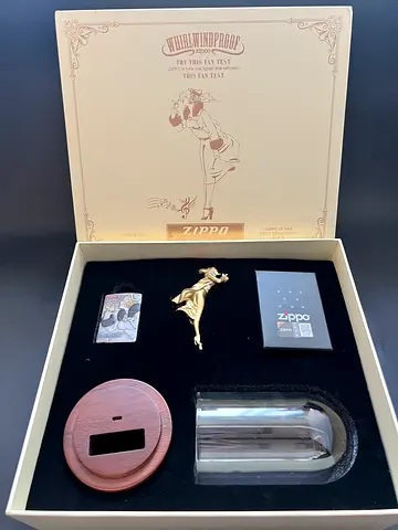 ULTIMATE GIFT / COLLECTOR'S GRAIL: Brand New Zippo "Windy Girl" Deluxe Music Box Set (Ultra Rare)