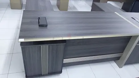 Executive Office Desk with Attached Storage Cabinet