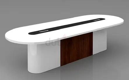 Modren pu paint Meeting Table with Wood Accent — Seats 8-10