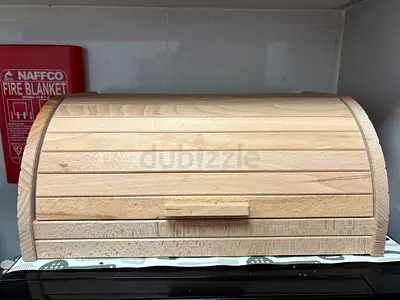 Wooden Roll-Top Bread Box - Light Beech Finish