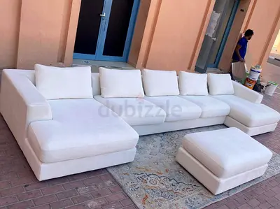 Marina Home U Shape Sofa Beige-Colo with footstool