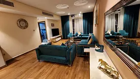 Two bedrooms / living room / three bathrooms / balcony with sea view / Parking / all services includ