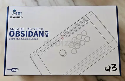 qanba Q3 Obsidian Silent Arcade Joystick Multifunction Edition for PC (Fighting Stick)