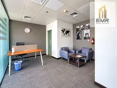 Glass partition-Premium furnished office-reception & Pantry-prime location
