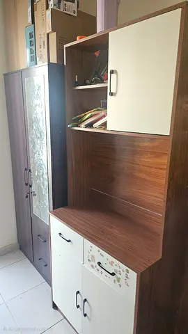 Wooden Home Storage Cabinet with Shelves and Drawers - Good Condition