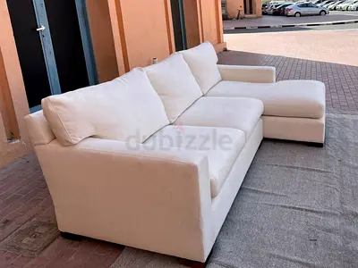 Like new Condition Crate&Barrel Axis feather 🪶 filled L Shape Sofa Beige