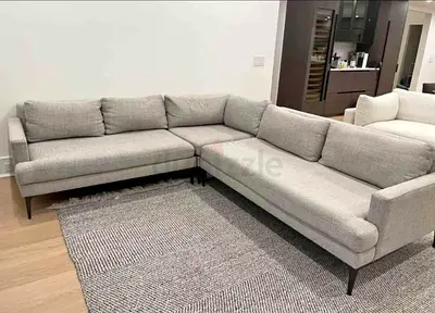 Comfortable Gray, West Elm Ãndes Corner Sofa Like new Condition