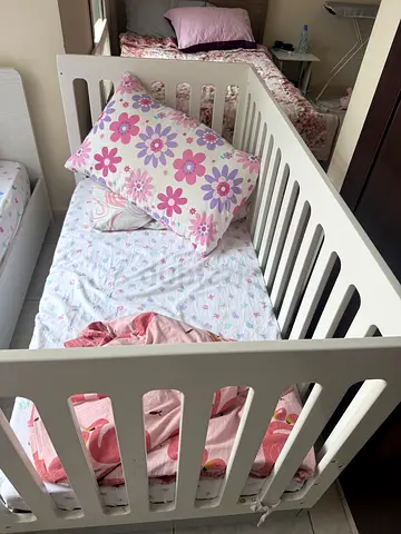 Kids bed ikea with mattress and rail is available