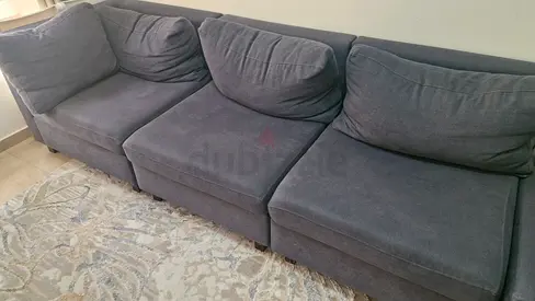 Lighght navy 6seaters Modular Sofa Good Condition L shape arranged in multiple configuration
