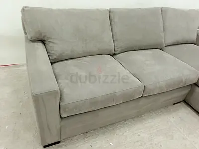 Looks like new crate & barrel Axis gray lshape sofa