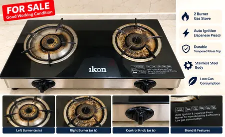 Gas stove with small cylinder & regulator set