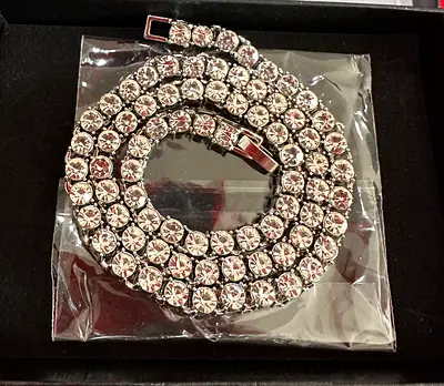 Men women both Tennis chain necklace Rhinestone Crystal Neck chain