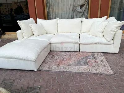 Feather 🪶 filled Modular Living room Klektic Sofa with footstool