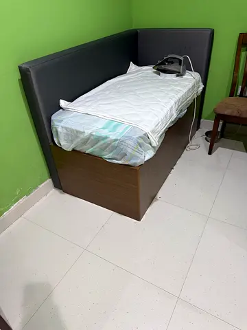 Bed with mattress