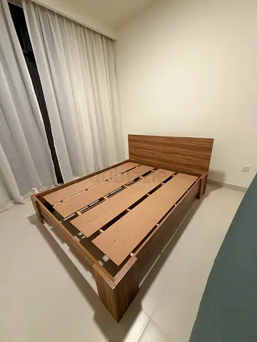 Queen size wooden bed frame with headboard